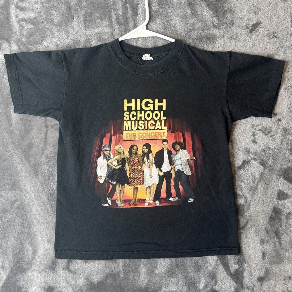 Vintage Y2K High School Musical The Concert Black Short Sleeve Promo Youth M